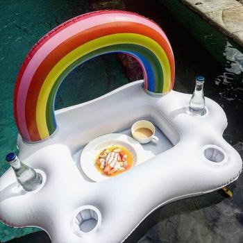Floating Rainbow Cloud Cup Holder and Beer Cooler