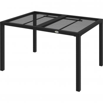 Outsunny Grey Garden Table with Metal Wire Top and Steel Frame