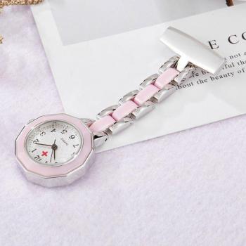 Clip-on Rose Gold Silver Nurse Pocket Watch
