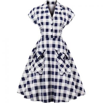 Vintage Gingham Dress with Pockets