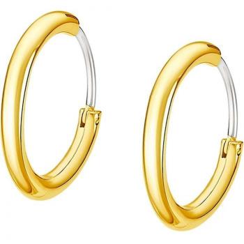 Creole Lotus Earrings with Gold Yellow 316L Steel Rings