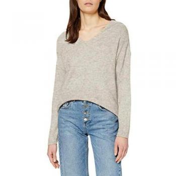 Vero Moda Regular Fit Strickpullover mit V-Ausschnitt Modell 'CREWLEFILE', Größe S