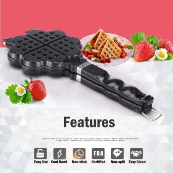 Wafflera Aluminio 4 en Forma de Corazón
