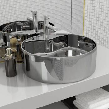Cubo de Lavabo Plateado 46,5×15,5 cm con Rebosa – Modelo TORANA