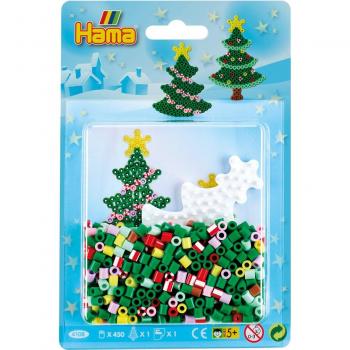 HAMA Perles à repasser midi “Arbre de Noël” – Kit de 450 perles (blister)