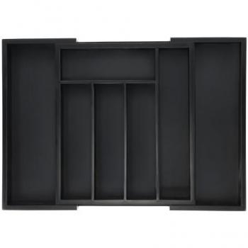 Tableau de rangement Relaxdays – Compartiments extensibles, tiroirs noirs