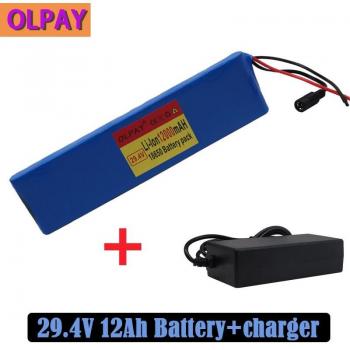 Pack Batería 24 V 12 Ah 7S2P 18650 + Cargador 29,4 V 2 A para Bicicleta Eléctrica y Scooter