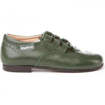 Angelitos Piel 505 Zapato verde infantil