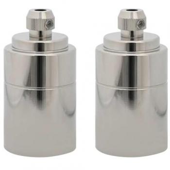 E27 Satin Nickel Lamp Holders 2 pcs vidaXL
