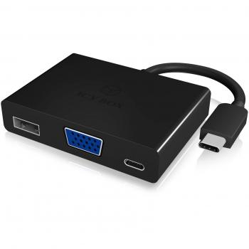 Icy Box IB-DK4032-CPD Adaptador USB 3.0 y VGA