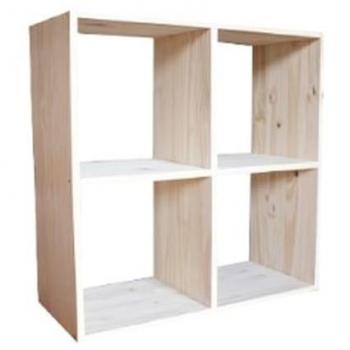 Cubo de Almacenamiento de Madera Natural Wellhome