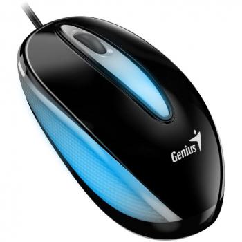 USB‑Maus Genius DX‑Mini schwarz – 1000 dpi, RGB‑Hintergrundbeleuchtung