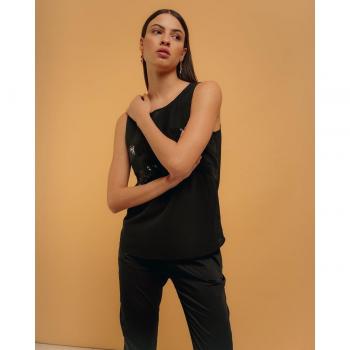 Niza Blusa Lentejuela Elegante sin Mangas