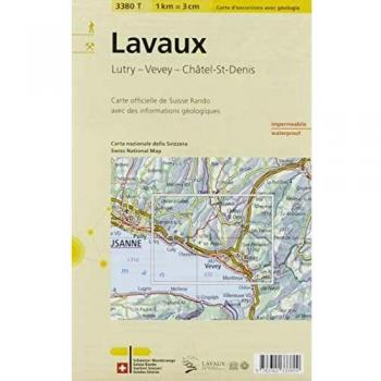 3380T Lavaux Carte d'excursions avec géologie: Lutry