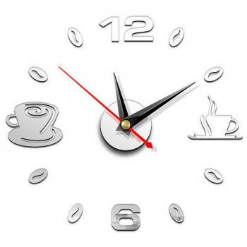 Art décoratif en miroir argent pour horloge murale