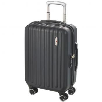 Schwarzer 4‑Rad Kabinentrolley 55 cm (Hardware Profil Plus 557) mit Rautenkern