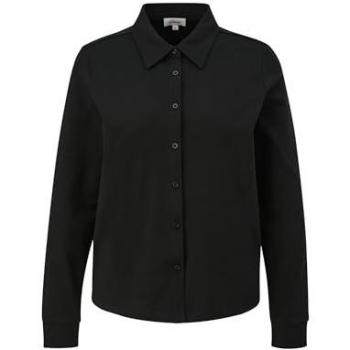 S.Oliver RED LABEL Hemdbluse Jersey, Größe 40, schwarz