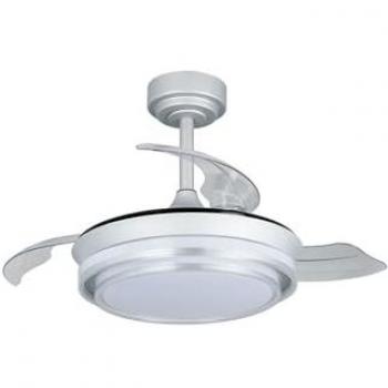 Ventilador techo Lander plateado con mando remoto y luz ajustable