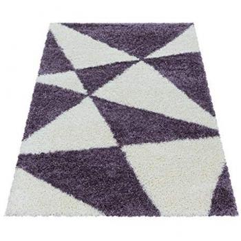 Geometrischer Hochflor Teppich, stilvoller Shaggy, weich