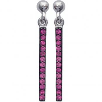 Lily Trésors K3827 Orecchini Argento Rosa e Rosso