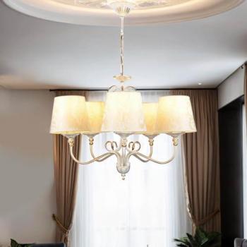 Shabby Gold Ecru Pendelleuchte GANARA 5-flammig E27