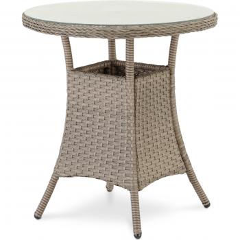 Mesa Ronda de Aluminio con Detalle de Ratán Sintético 70 x 73 cm