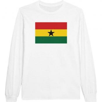 Long Sleeve Ghana Flag Tee, 100% Cotton – PixelForma Comfort