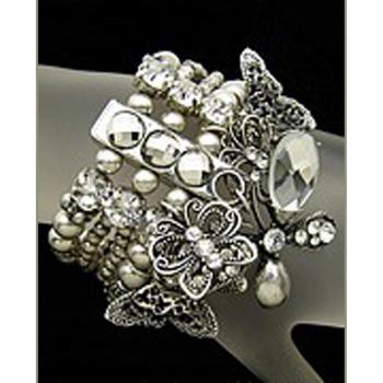 Designerarmband “Sissi” Silber Grau G9485 – 25 mm, 35 mm Motiv