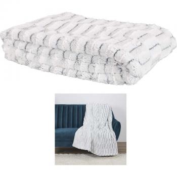 Plaid di Pile Raffinato “Scarlett” in Grigio – 140×200 cm