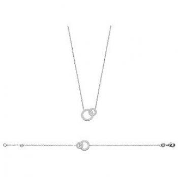 Cadeau chic : collier femme argent 925 et zirconium, 45 cm