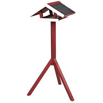 NATURA Mangeoire avec Pied pour Oiseaux Rouge/Blanc 46 × 22 × 44 cm/1,15 m
