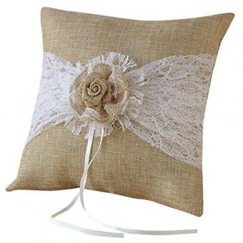 Cojín de alianzas con puntilla Mopec, tostado, 1 unidad