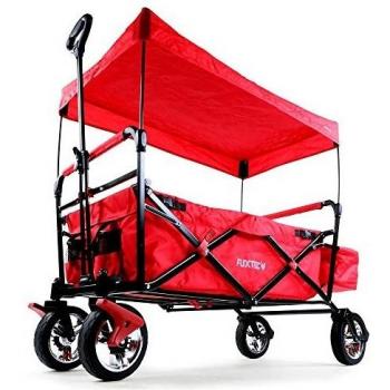 Carrello Pieghevole da Giardino e Spiaggia FUXTEC City CT500 Anti UV Parasole Rosso