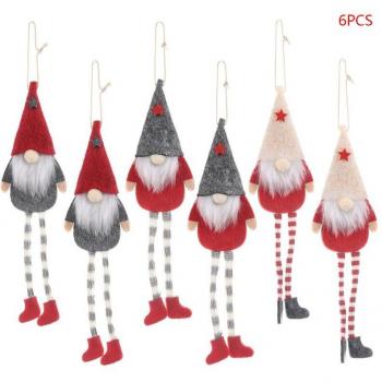 6pcs Hanging Swedish Gnome Santa Decorations