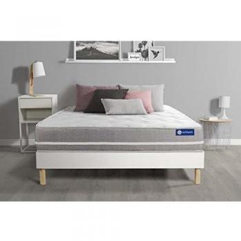 Matelas Mémoire de Forme ACTIMEMO Touch 90x200 3zones de Confort + sommier KIT Blanc
