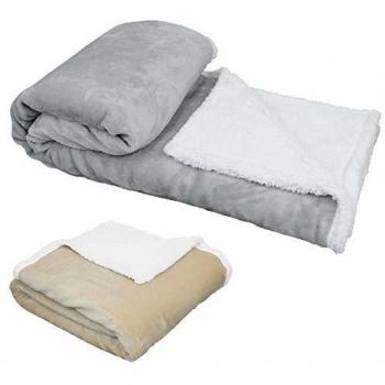 Plaid polaire 220 x 240 cm en flanelle et sherpa ultra-douxe Vivezen