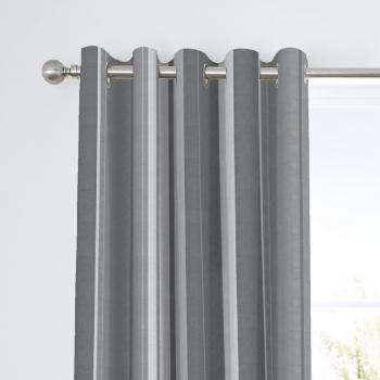 Whitworth Grey Stripe Eyelet Curtains