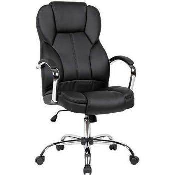 Fauteuil de direction SPM1.411 en cuir synthétique noir