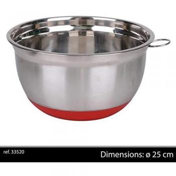 Red Chrome Mixer Bowl 25 cm – Anti‑Slip