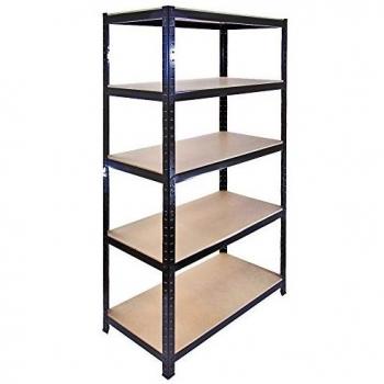 Estantería azul t-rax de acero sin tornillos 120x45x180cm con 5 estantes almacenamiento almacenaje herramientas taller