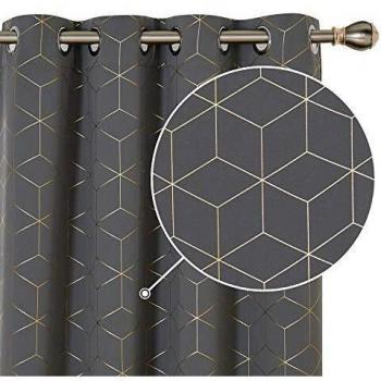 Deconovo UK Gold Diamond Printed Blackout Curtains