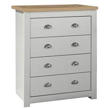 Birlea Highgate Grey and Oak Effect 4 Drawer Chest