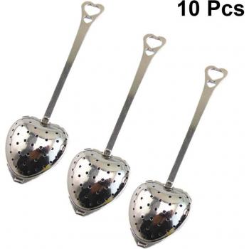 10pcs Love Heart Tea Infuser Spoon Set