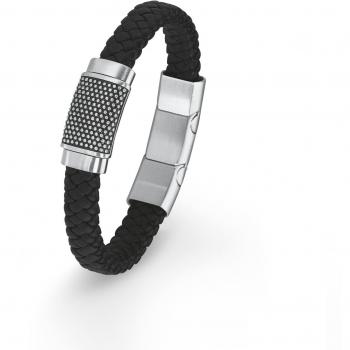 S.Oliver Herren Lederarmband „Edelstahl‑Eleganz“ – Geburtstagsfreude