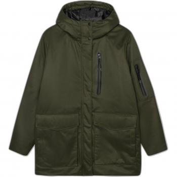 Parka media lunghezza con zip nera Revolution