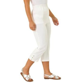 Size 12 Roman White Petite Cropped Bengaline Trousers