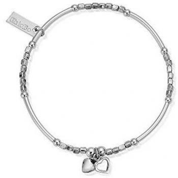 ChloBo SBMNC040 Bracelet: Mini Noodle Cube with Two Hearts