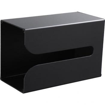 Black Aluminum Wall-Mounted Phone and Toilet Paper Holder