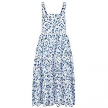 Robe Yumi Yumi en coton broderie anglaise bleu mi-longue 44