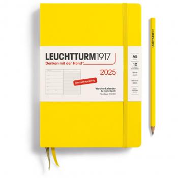 Wochenkalender 2025 Zitrone mit Notizbuch A5